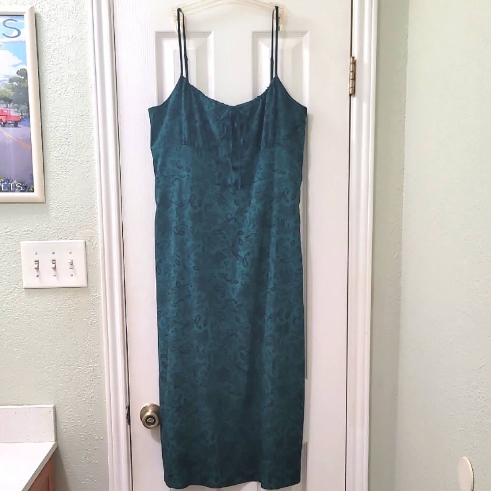 Elegant Teal Slip Dress